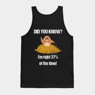 Funny Groundhog Day Gift T-Shirt | Weatherman Statistics Tank Top